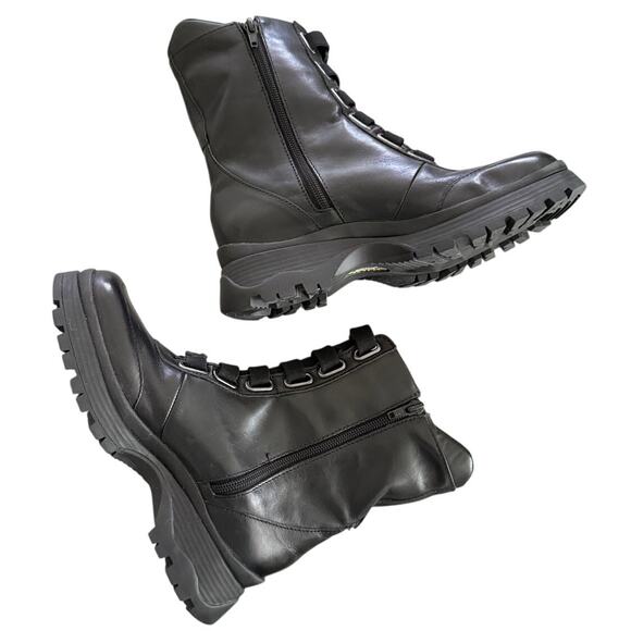 NWOT Dr Scholls Sarge Black Combat Boots 1.5" Platform w/Zipper Closure Rave-6.5 - Picture 5 of 7